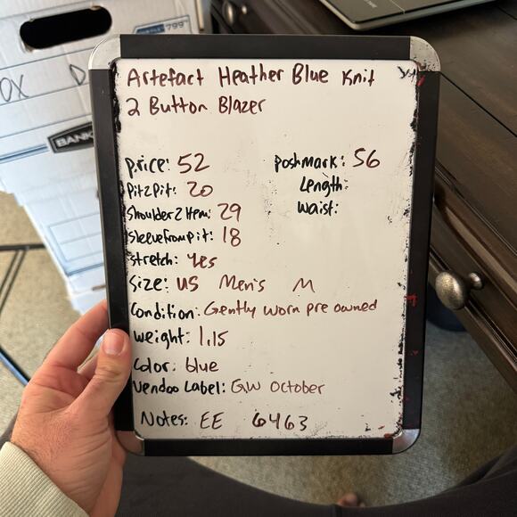 Artefact Heather Blue Knit 2 Button Blazer US Men's M - Picture 8 of 8